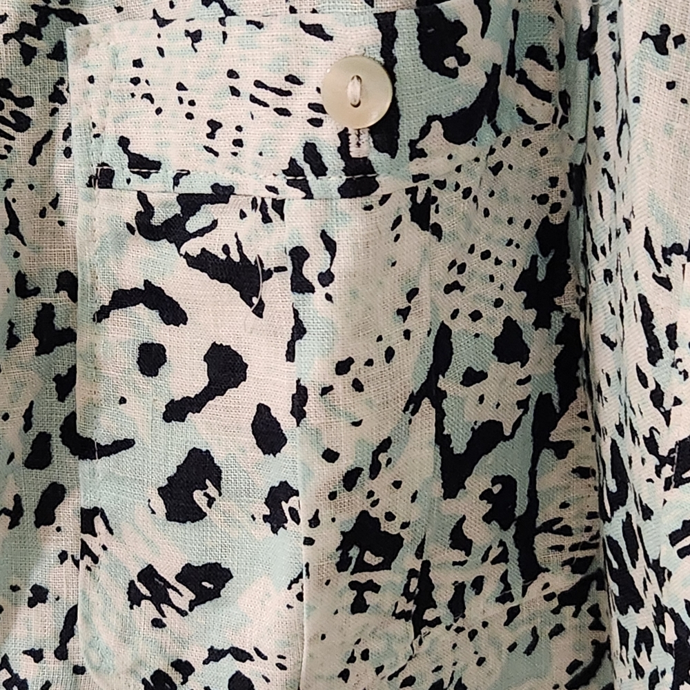 Chicos Linen Patterned Button-Up Blouse Size 2 NWT - image 9